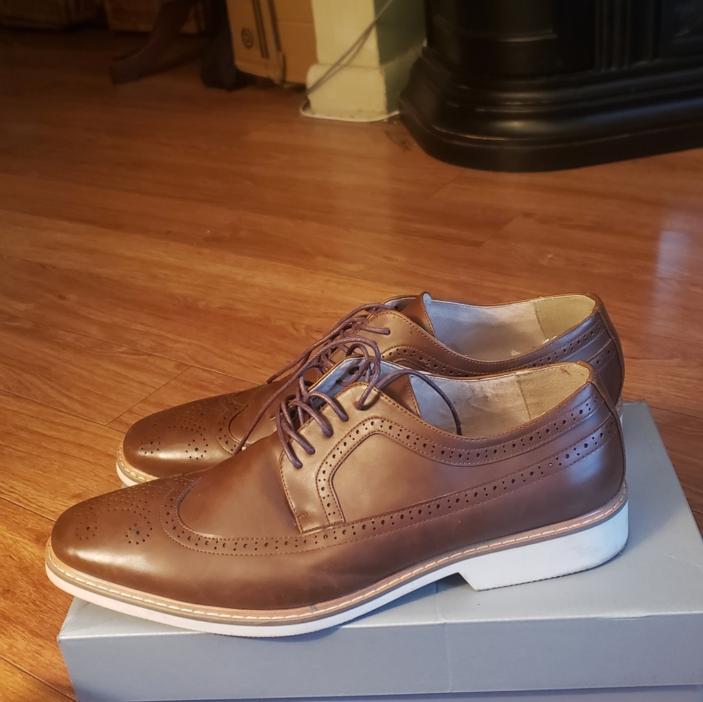Mens Unlisted by Kenneth Cole Jeston Lace Up Shoes Size 13 M Cognac